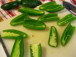 Jalapeno peppers whole, cut, seeded